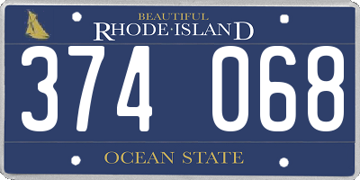 RI license plate 374068