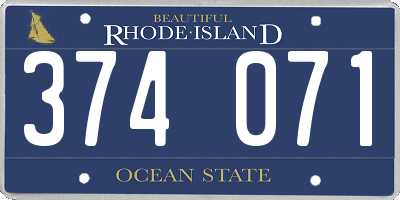 RI license plate 374071