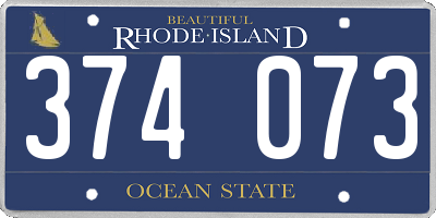 RI license plate 374073