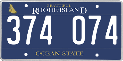 RI license plate 374074