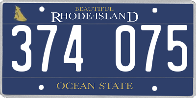 RI license plate 374075