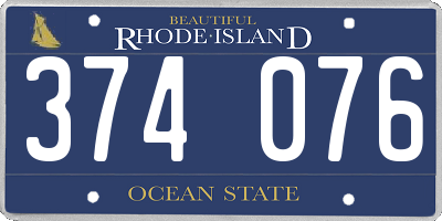 RI license plate 374076