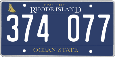 RI license plate 374077