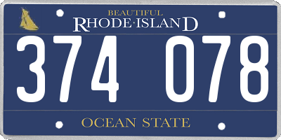 RI license plate 374078