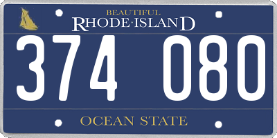 RI license plate 374080
