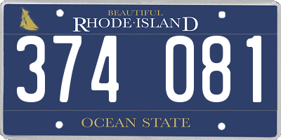 RI license plate 374081