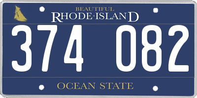 RI license plate 374082