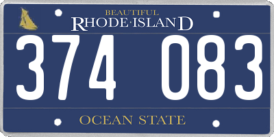 RI license plate 374083