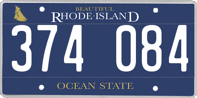 RI license plate 374084