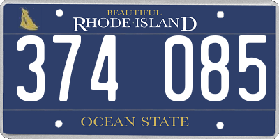 RI license plate 374085
