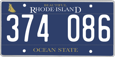 RI license plate 374086