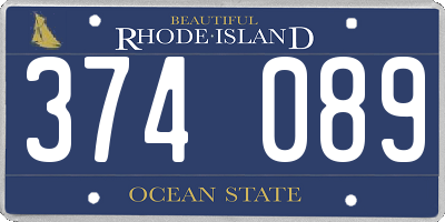 RI license plate 374089
