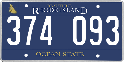 RI license plate 374093