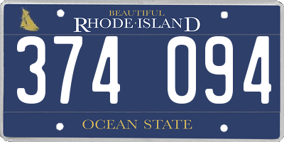 RI license plate 374094