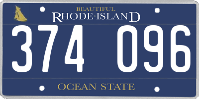 RI license plate 374096