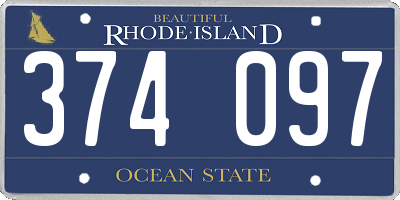 RI license plate 374097