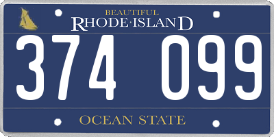RI license plate 374099
