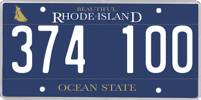 RI license plate 374100