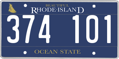 RI license plate 374101