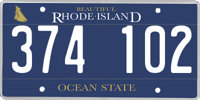 RI license plate 374102