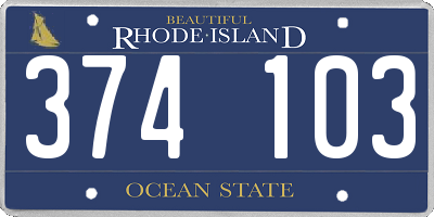 RI license plate 374103