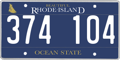 RI license plate 374104