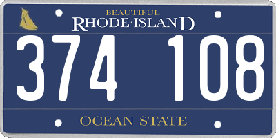 RI license plate 374108