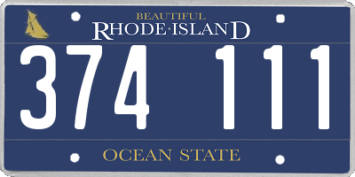 RI license plate 374111