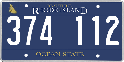 RI license plate 374112