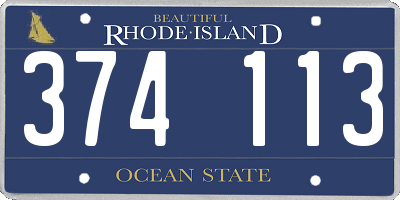 RI license plate 374113