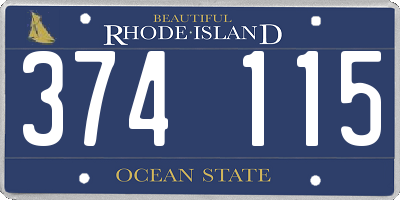 RI license plate 374115