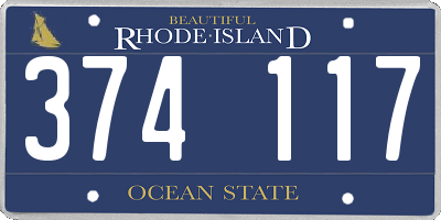 RI license plate 374117