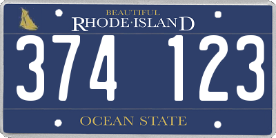 RI license plate 374123