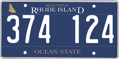 RI license plate 374124