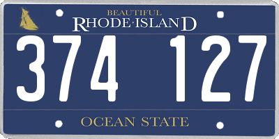 RI license plate 374127