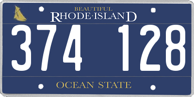RI license plate 374128