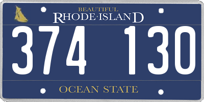 RI license plate 374130