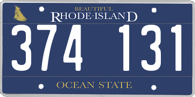 RI license plate 374131