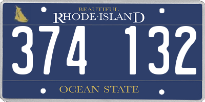 RI license plate 374132