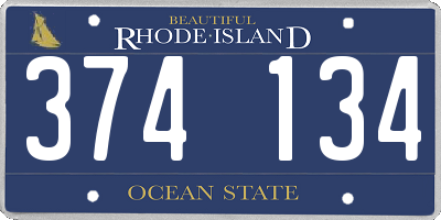 RI license plate 374134