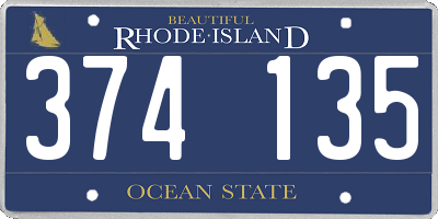 RI license plate 374135