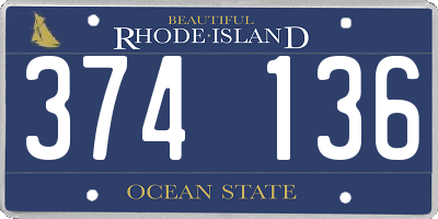 RI license plate 374136