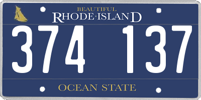 RI license plate 374137