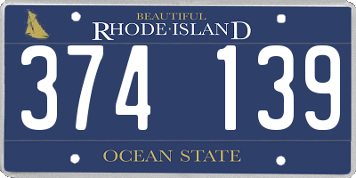 RI license plate 374139