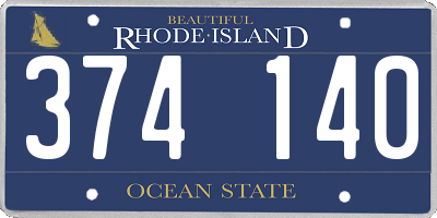 RI license plate 374140