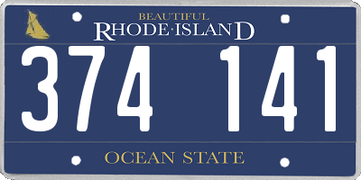 RI license plate 374141