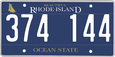 RI license plate 374144