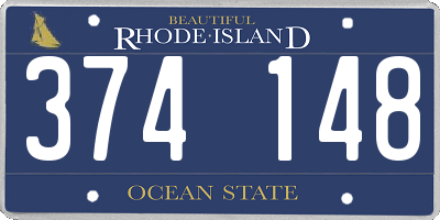 RI license plate 374148