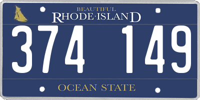 RI license plate 374149