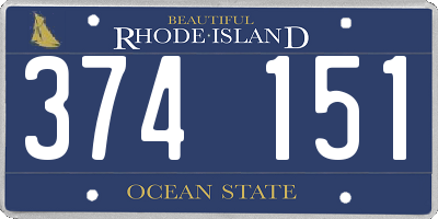 RI license plate 374151